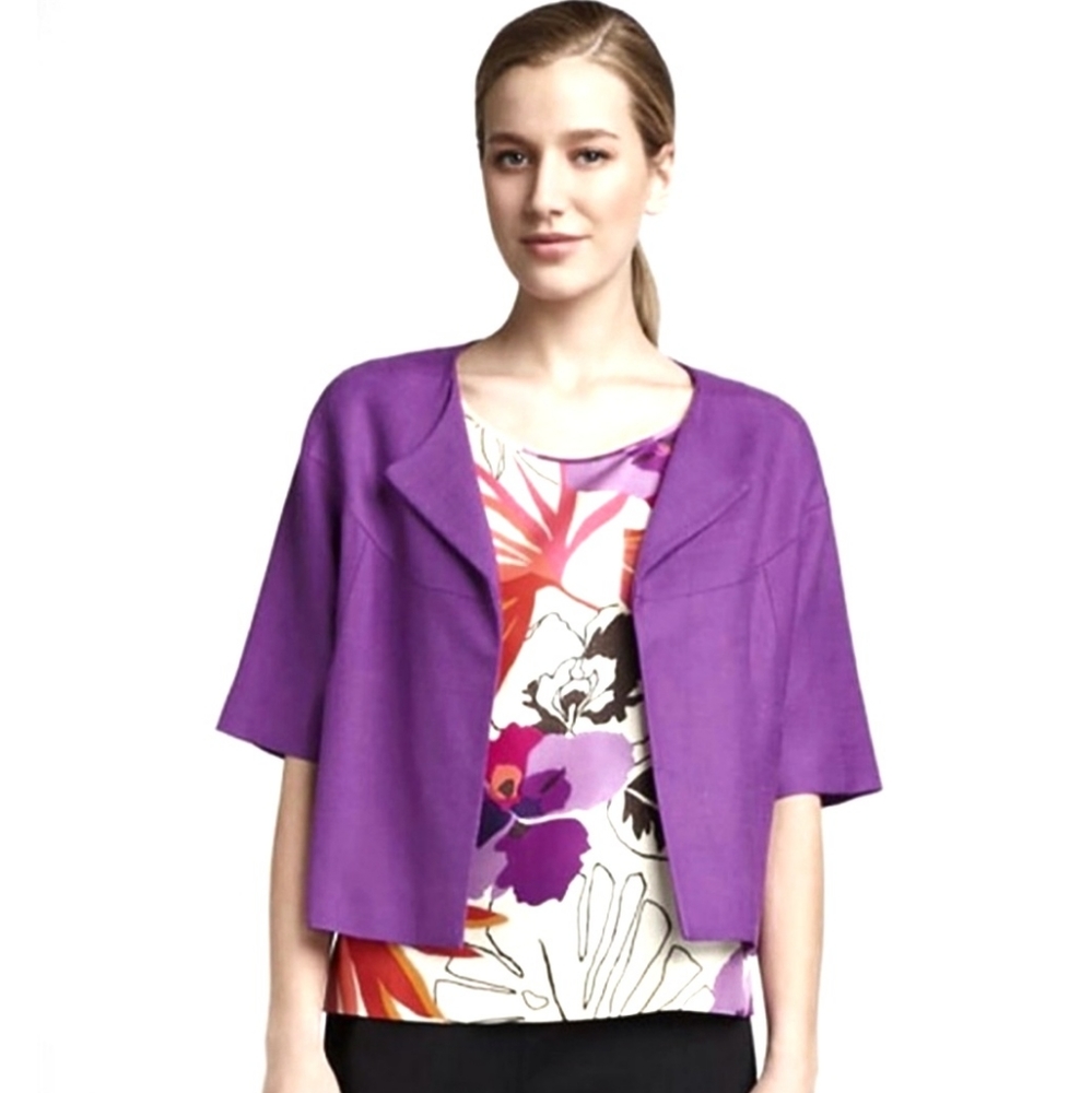 KATE SPADE Purple Micah Cropped Open Jacket